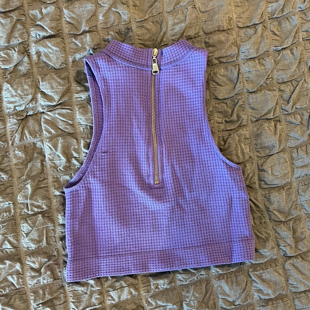 OUT FROM UNDER Purple 1/2 Zip Cropped Top Size XS